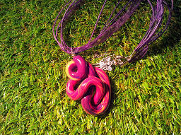 Polymer Clay Curly Purple Necklace