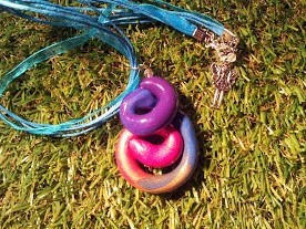 Polymer Clay Curly Rainbow Necklace