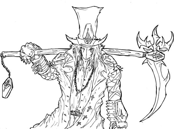 lineart of lord of deaths