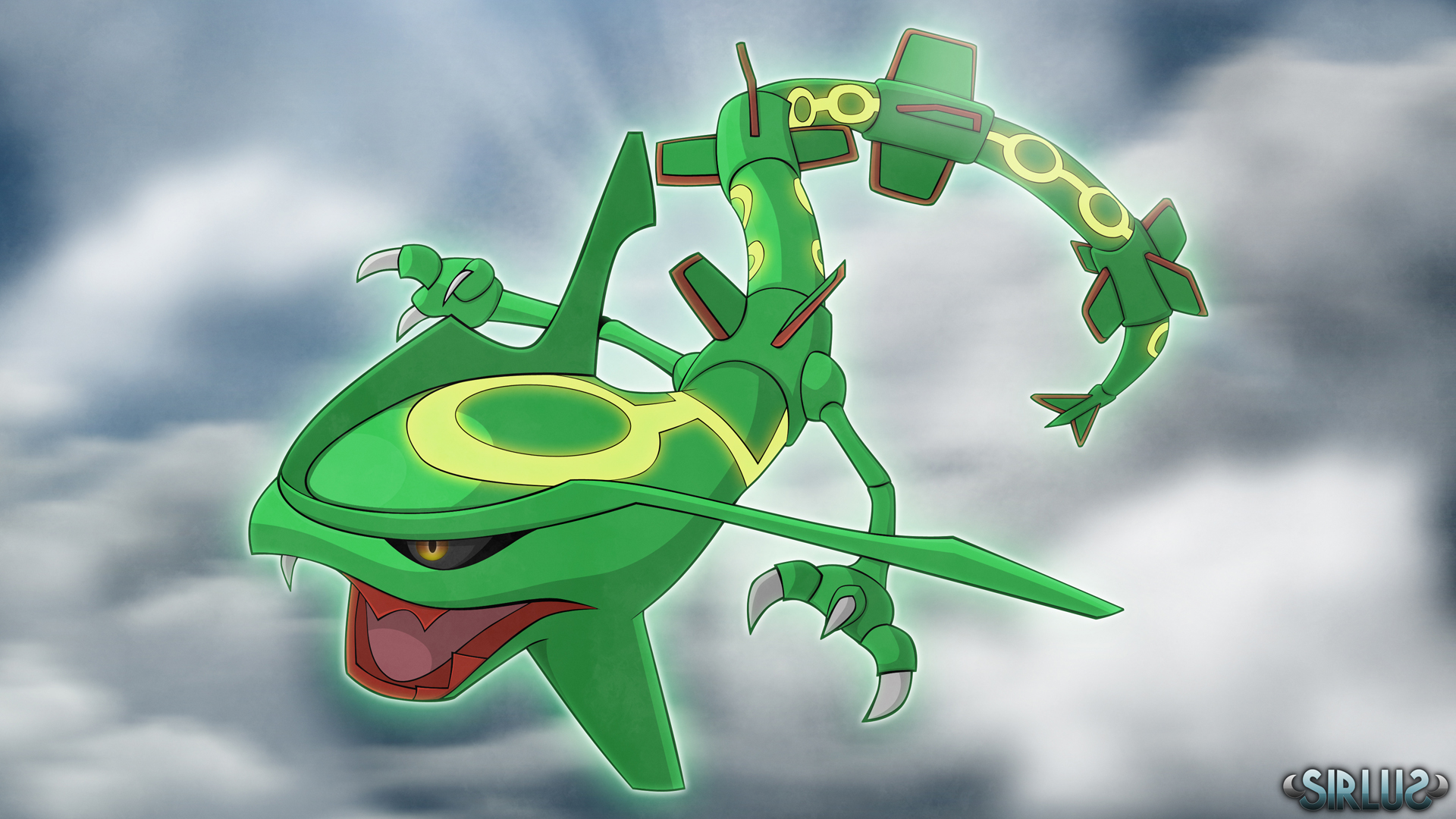 Pokemon: Shiny Rayquaza by GenkoNoMiko on deviantART