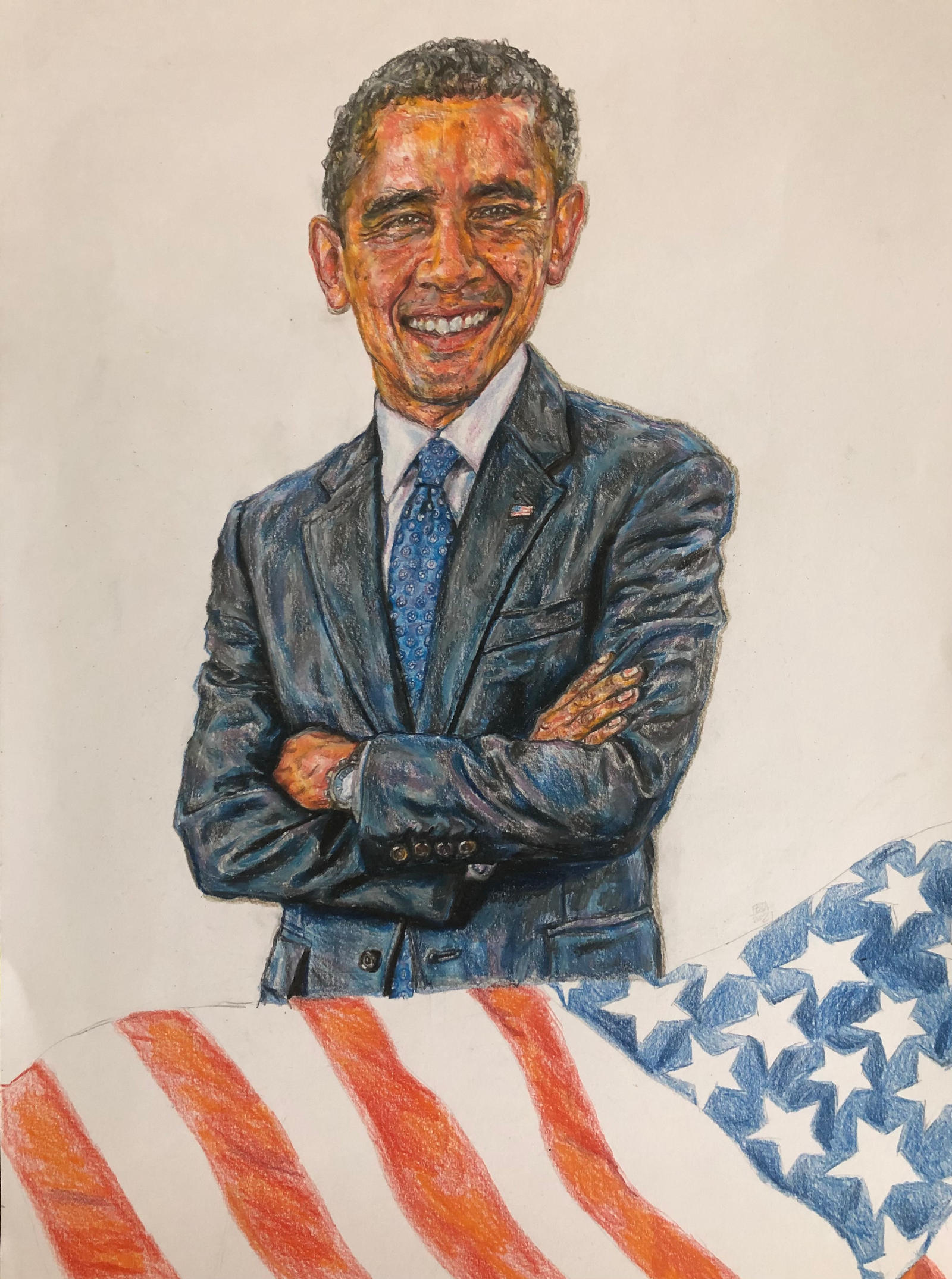 Obama Drawing Rope Barack Obama completed drawing by ARTBYFELLA on DeviantArt