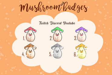 Mushroom Sub/ bit badges