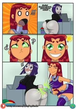 Starfire gives Raven a hand