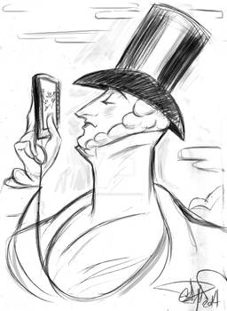 New Yorker Caricature Smartphone, Sketch