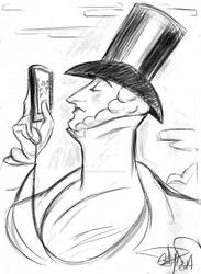 New Yorker Caricature Smartphone, Sketch