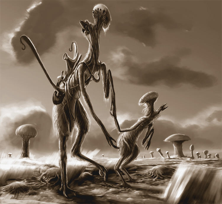Alien Parenthood Sepia by Abiogenisis on DeviantArt