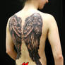 Angel Wings Back Tattoo by Jackie Rabbit