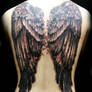 Angel Wings Back Tattoo by Jackie Rabbit