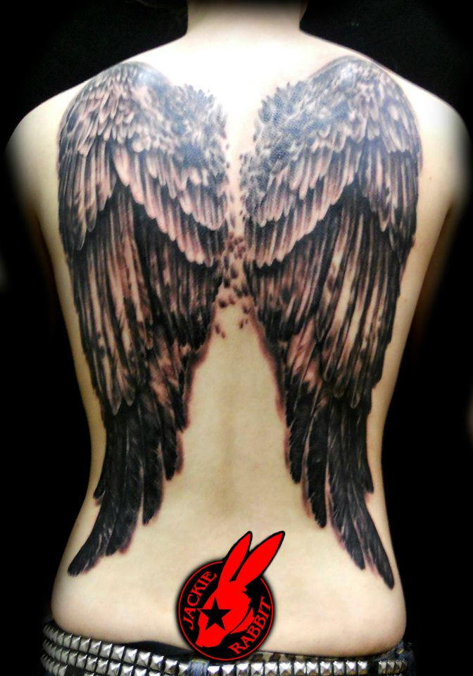 Angel Wings Back Tattoo by Jackie Rabbit by jackierabbit12 on DeviantArt