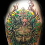 Green Man Tattoo by Jackie Rabbit
