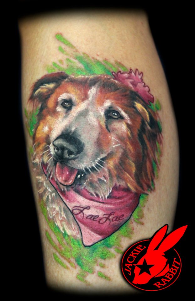 Dog Portrait Tattoo By Jackie Rabbit