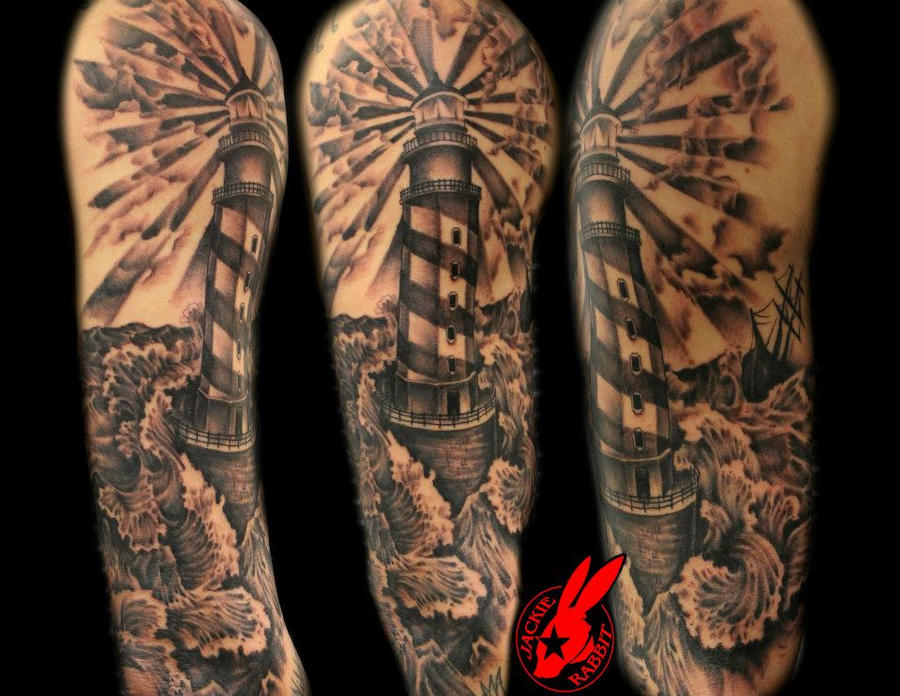 Lighthouse Tattoo by Jackie Rabbit