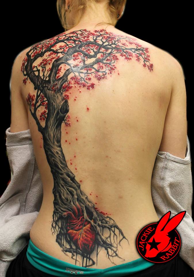 Tree and Heart Back Piece Tattoo by Jackie Rabbit by jackierabbit12 on  DeviantArt