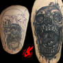 Evil Skull Cover-up Tattoo by Jackie Rabbit