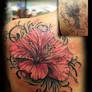 Flower tribal Cover-up Tattoo by Jackie Rabbit