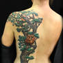 Tree Bird Owl Back Tattoo by Jackie Rabbit