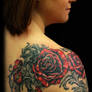 Rose Shoulder Tattoo by Jackie Rabbit