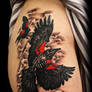 Black Bird Cage Tattoo by Jackie Rabbit