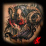 Demon Queen Portrait Tattoo by Jackie Rabbit