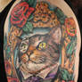 Vintage Cat Portrait Tattoo by Jackie Rabbit