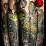 Graveyard Crow Evil Sleeve Tattoo by Jackie Rabbit