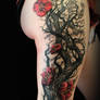Skull Tree Cherry Blossom Tattoo by Jackie Rabbit