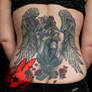 Day of Dead Angel Roses Back Tattoo Jackie Rabbit