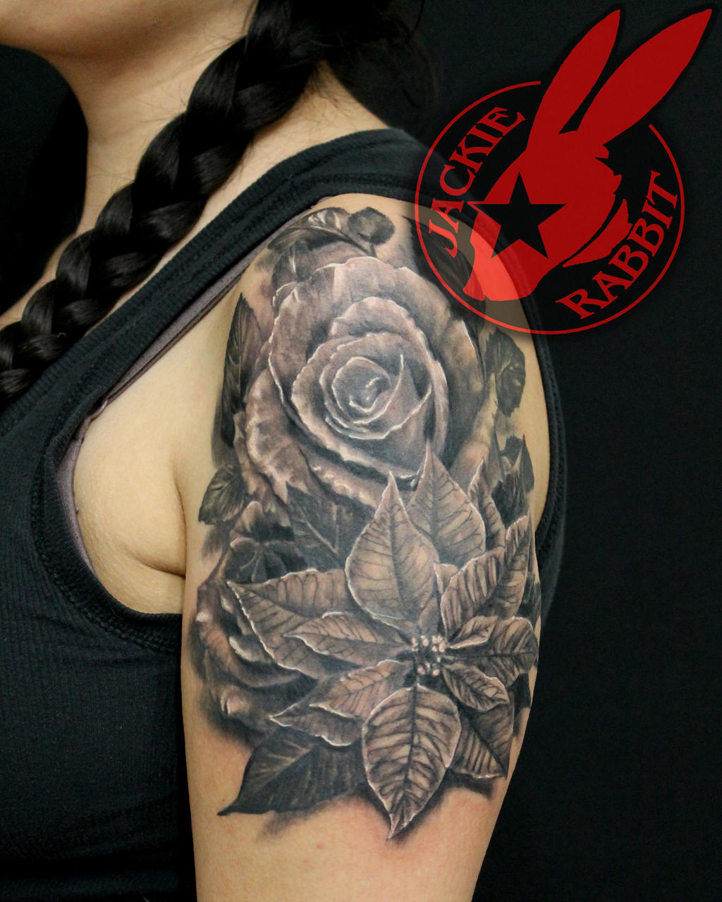 Realistic 3d Rose Flower Tattoo by Jackie Rabbit by jackierabbit12 on  DeviantArt