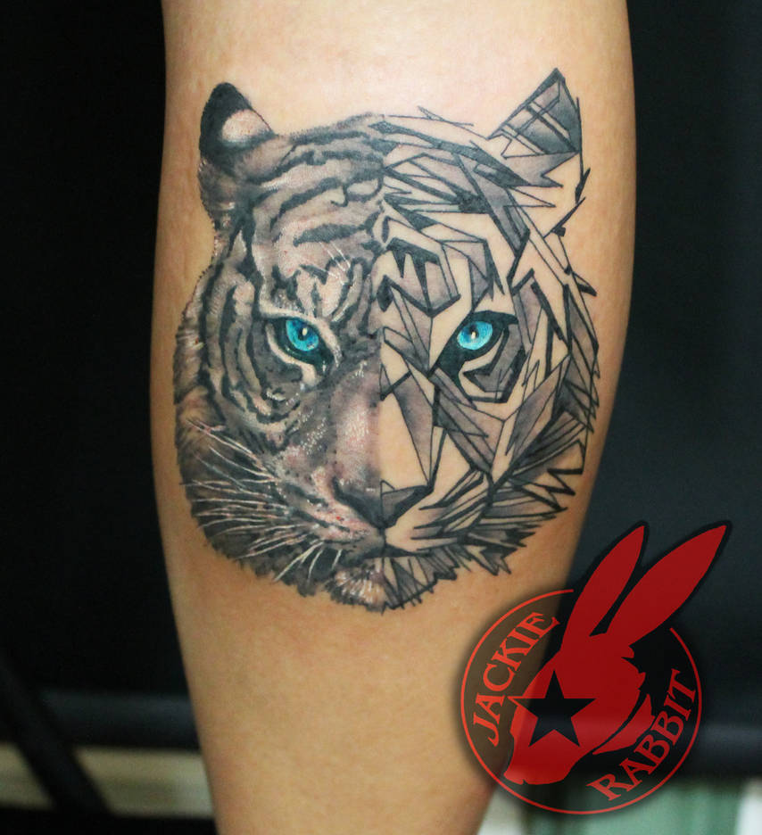 Geometric tiger Portrait Tattoo by Jackie Rabbit by jackierabbit12 on ...