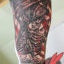 American Flag Skull 3% Tattoo by Jackie Rabbit