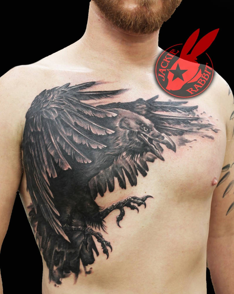 Raven Chest Piece 3d Tattoo Jackie Rabbit by jackierabbit12 on DeviantArt