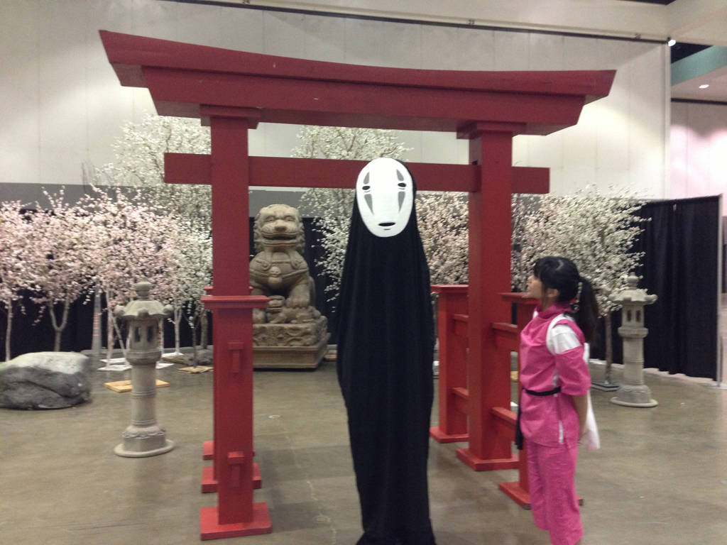 Spirited Away - No Face and Chihiro by reenimochi