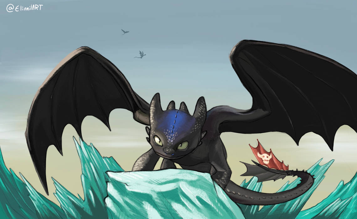 Toothless from how to train your dragon by ElinnilART on DeviantArt