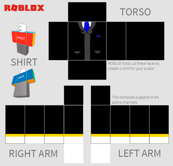 Black Suit Roblox Clothing Template Design - Mediamodifier