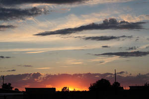 Summer sunset with clouds