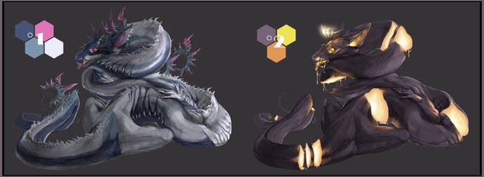 CLOSED PAYPAL ADOPTABLES - Snake dragons set 1