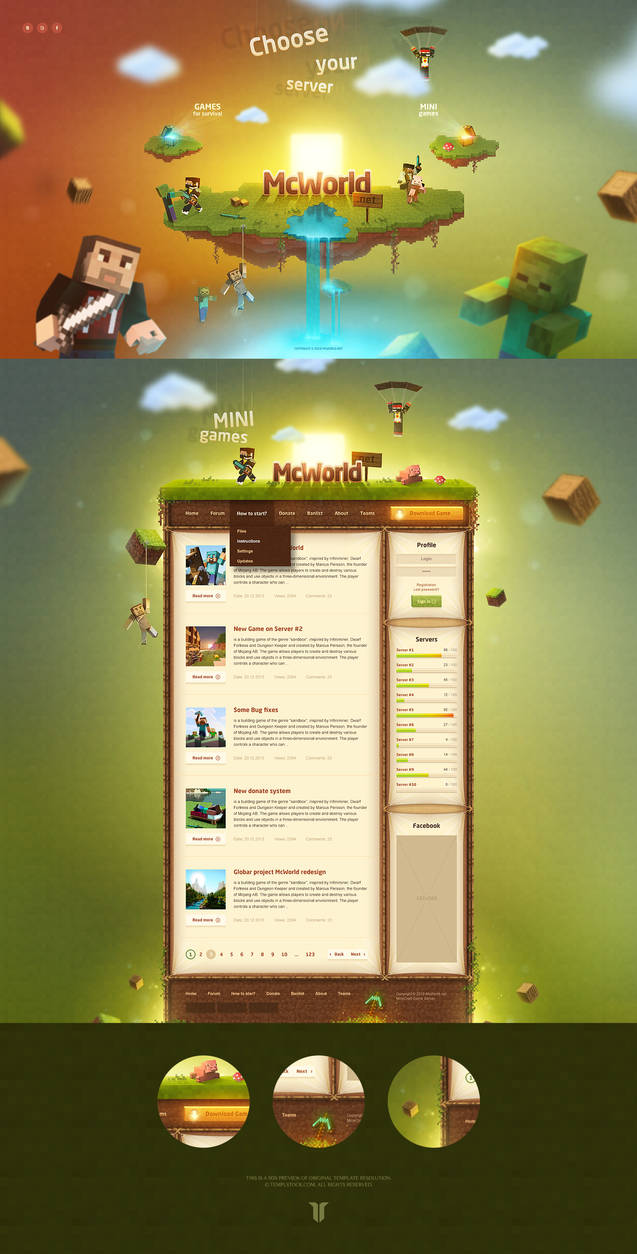 Minecraft McWorld Website Template by Templstock on DeviantArt