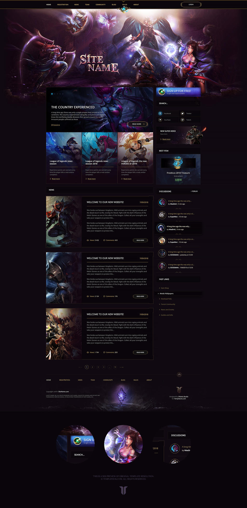 League of Legends Legacy Website Template by Templstock on DeviantArt