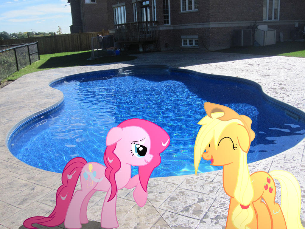 Applejack Human Pool Wet Pinkie and Applejack at the Pool by HAchaosagent on DeviantArt