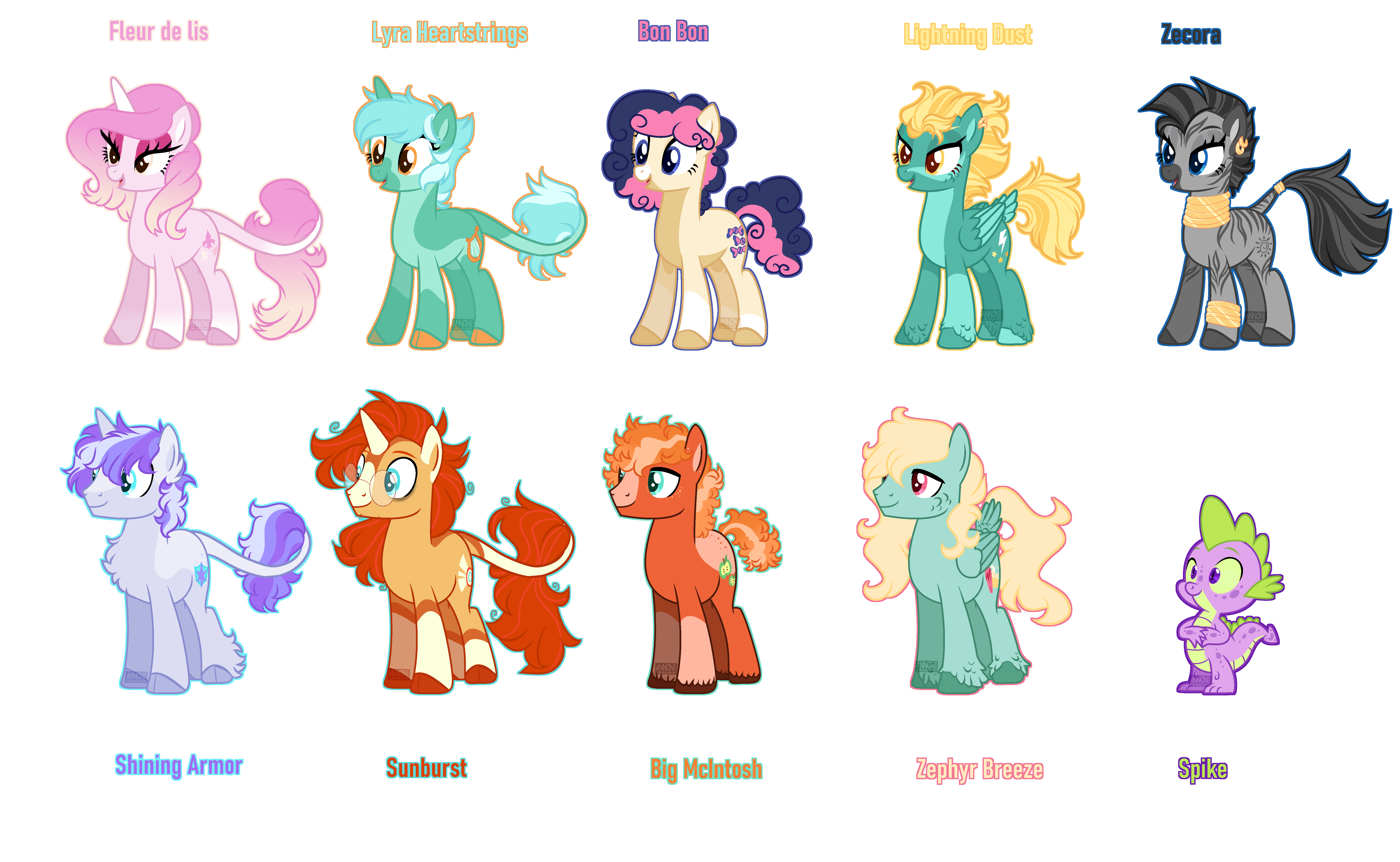 MLP - FIM More ponies! Redesign by AnnonDragahArt on DeviantArt