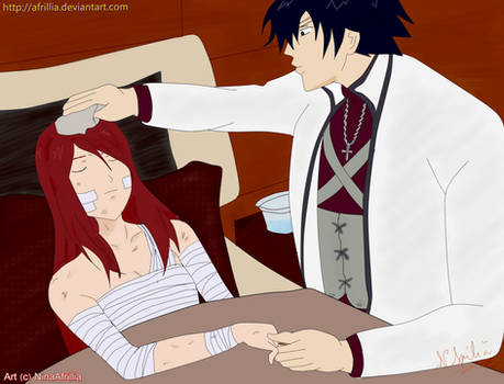 Gray Take Care of Erza