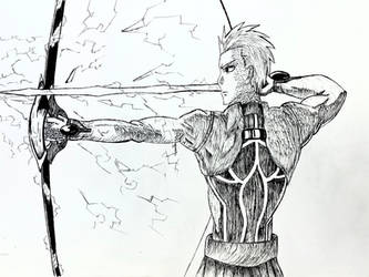 Archer (F/SN) Pen Drawing