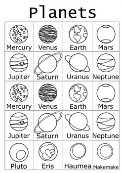 Planet Cutting Page practice for kids