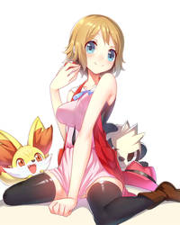 Serena Fennekin and Pancham Kawaii :3