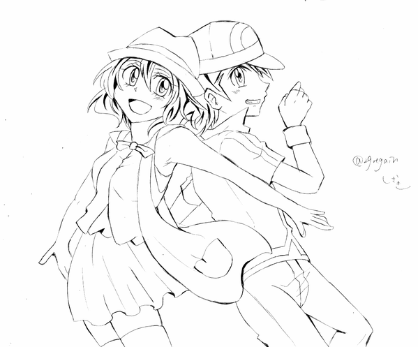 Serena y Ash Ketchum Estoy Sola Amourshipping