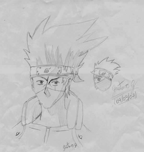 Fiz minha versão colorida do Kakashi