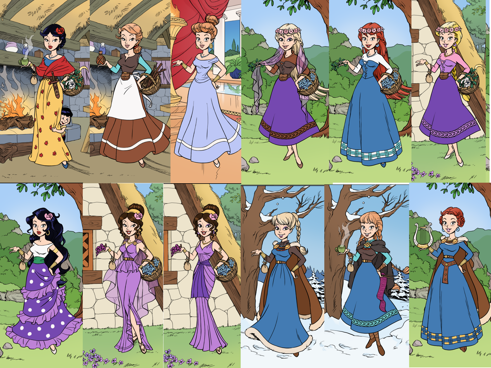 AzaleasDolls SnowQueenScene - Disney Princesses 1 by CheshireScalliArt on  DeviantArt