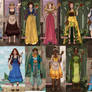 Cinderella,snow white,aurora,belle,rapunzel,merida