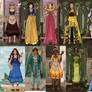 Cinderella,snow white,aurora,belle,rapunzel,merida