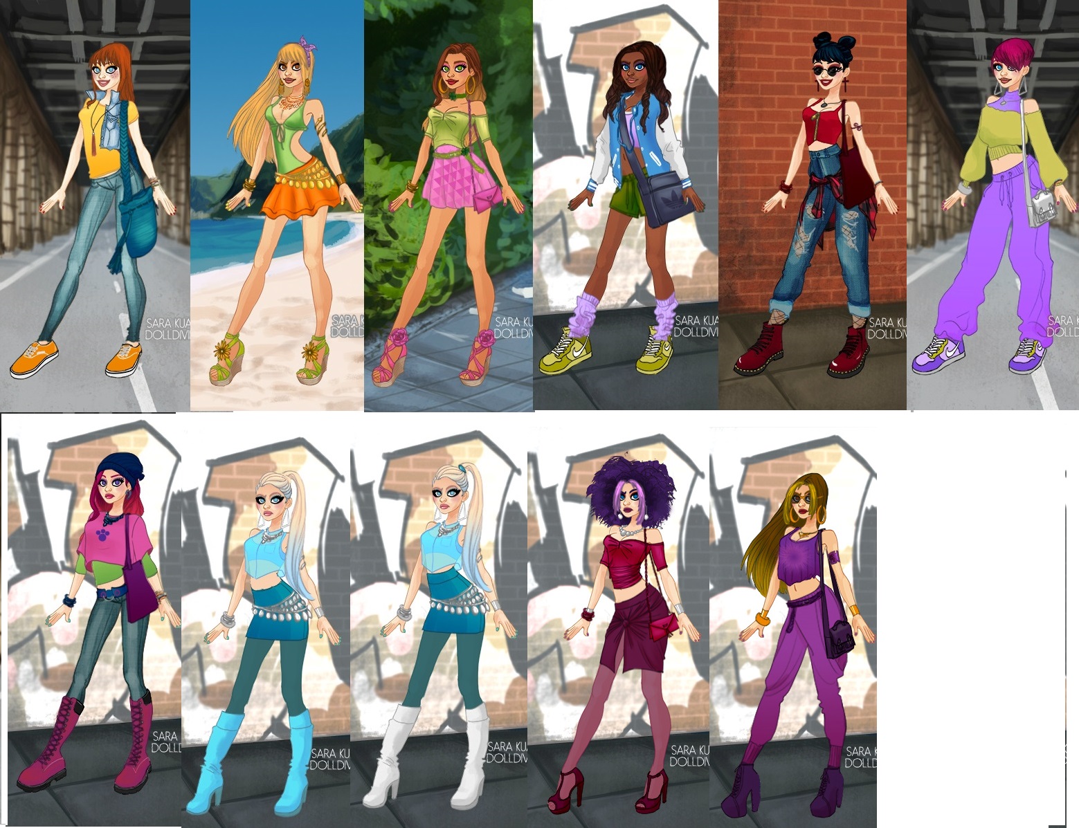 winx girls in modern casual clothes by adrianaTheGirlOnFire on